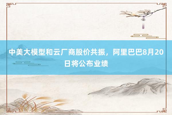 中美大模型和云厂商股价共振，阿里巴巴8月20日将公布业绩