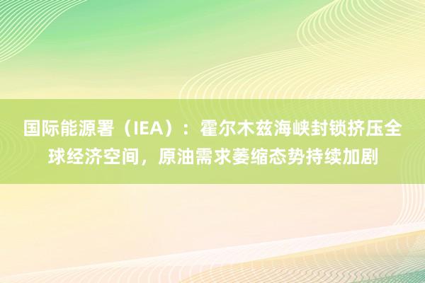 国际能源署（IEA）：霍尔木兹海峡封锁挤压全球经济空间，原油需求萎缩态势持续加剧