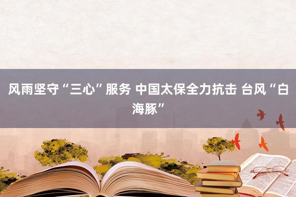 风雨坚守“三心”服务 中国太保全力抗击 台风“白海豚”