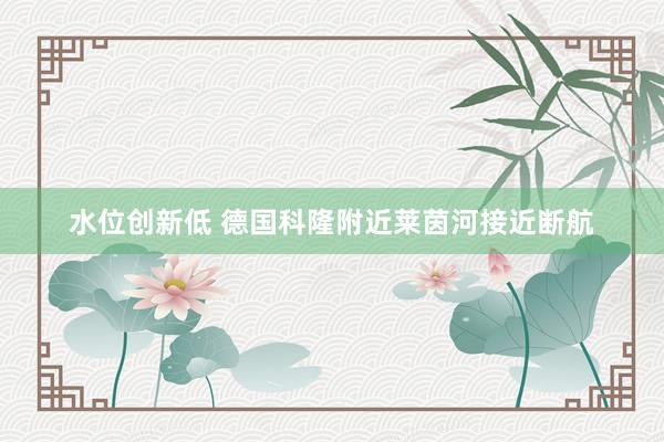 水位创新低 德国科隆附近莱茵河接近断航