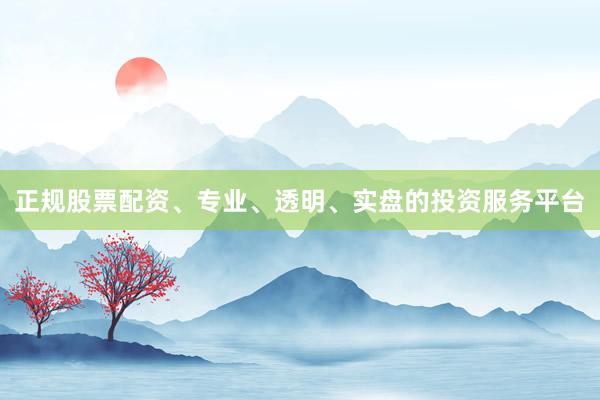 正规股票配资、专业、透明、实盘的投资服务平台