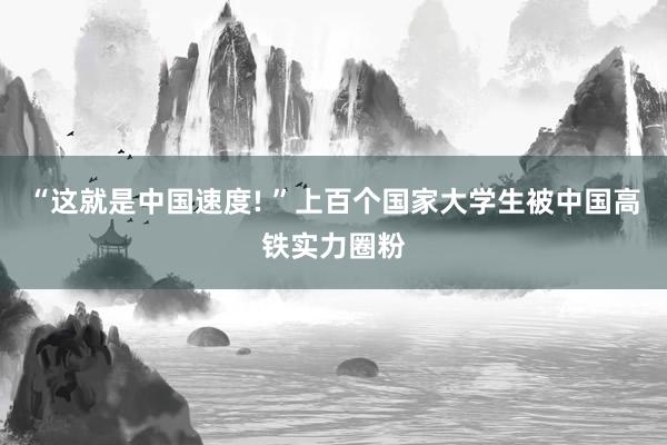 “这就是中国速度! ”上百个国家大学生被中国高铁实力圈粉