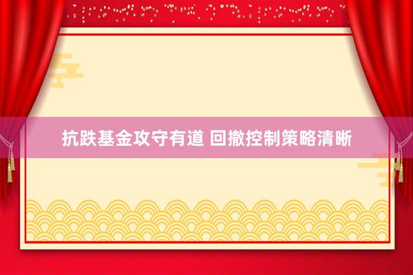 抗跌基金攻守有道 回撤控制策略清晰