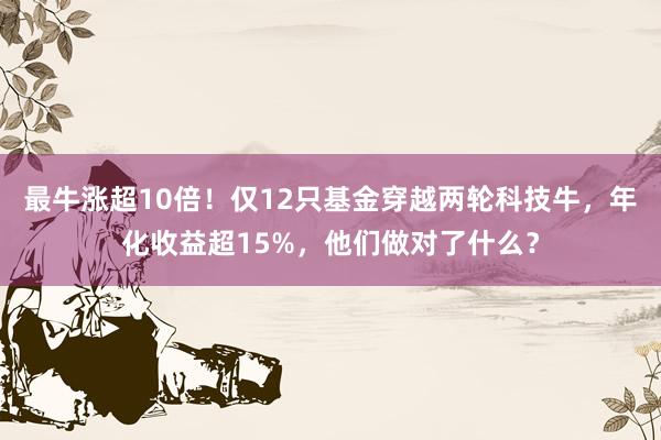 最牛涨超10倍！仅12只基金穿越两轮科技牛，年化收益超15%，他们做对了什么？