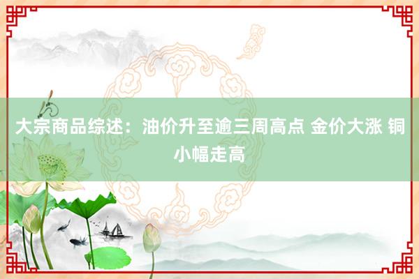 大宗商品综述：油价升至逾三周高点 金价大涨 铜小幅走高