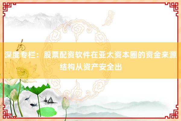 深度专栏：股票配资软件在亚太资本圈的资金来源结构从资产安全出
