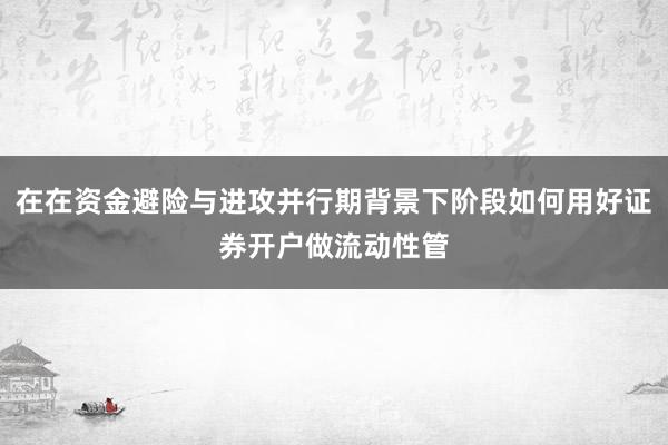 在在资金避险与进攻并行期背景下阶段如何用好证券开户做流动性管