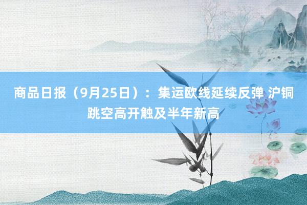 商品日报（9月25日）：集运欧线延续反弹 沪铜跳空高开触及半年新高