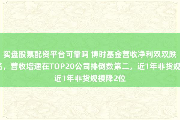 实盘股票配资平台可靠吗 博时基金营收净利双双跌出前十名，营收增速在TOP20公司排倒数第二，近1年非货规模降2位
