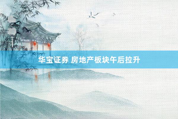 华宝证券 房地产板块午后拉升