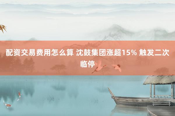 配资交易费用怎么算 沈鼓集团涨超15% 触发二次临停