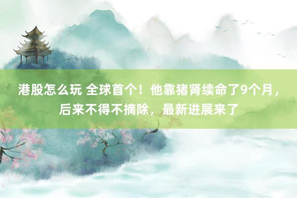 港股怎么玩 全球首个！他靠猪肾续命了9个月，后来不得不摘除，最新进展来了